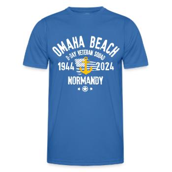 Omaha beach D Day veteran squad 1944 2024 - T-shirt sport Homme - bleu roi - Devant - AI Model Male 178 dark (178cm)