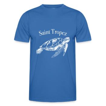 Saint Tropez Côte d ́Azur - T-shirt sport Homme - bleu roi - Devant - AI Model Male 178 dark (178cm)
