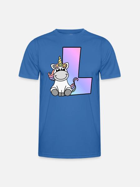 Einhorn Buchstabe L - Männer Funktions-T-Shirt - Königsblau