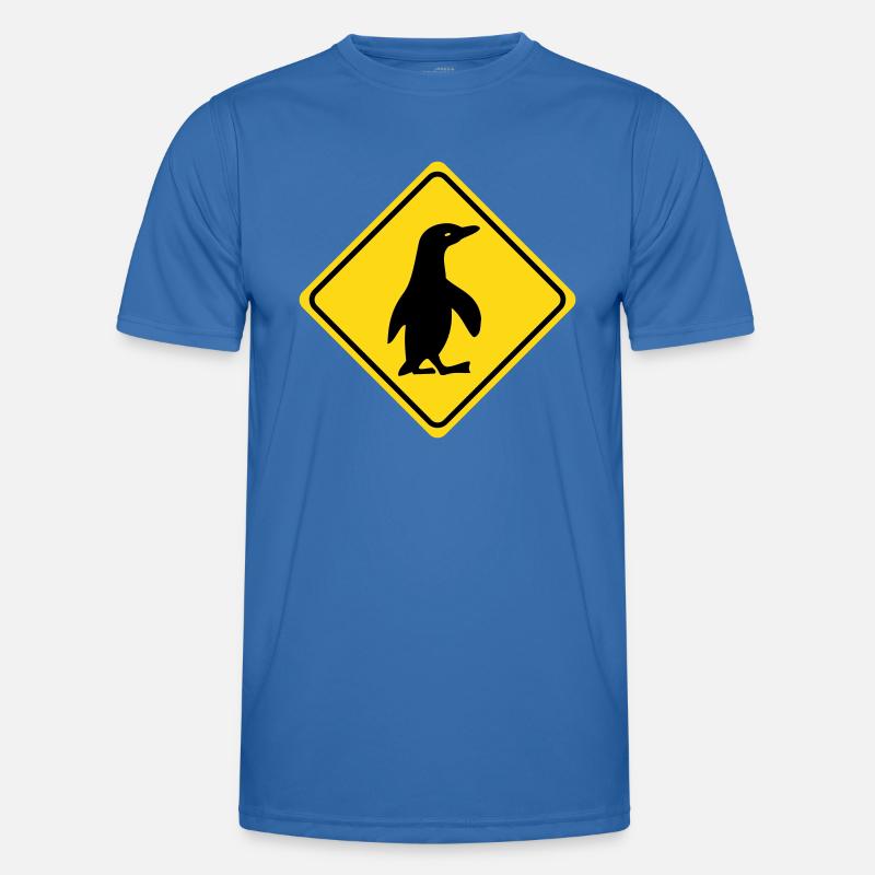 Warning - Penguin - 2 Color Vector Men's Functional T-Shirt