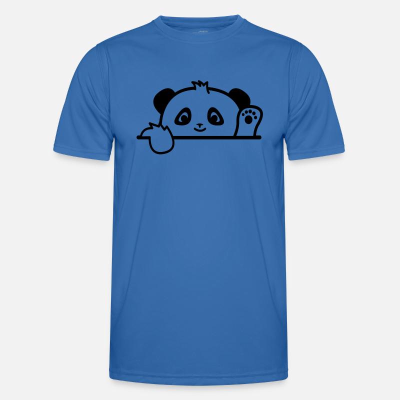 panda timide qui se cache et salut 21-5 T-shirt sport Homme
