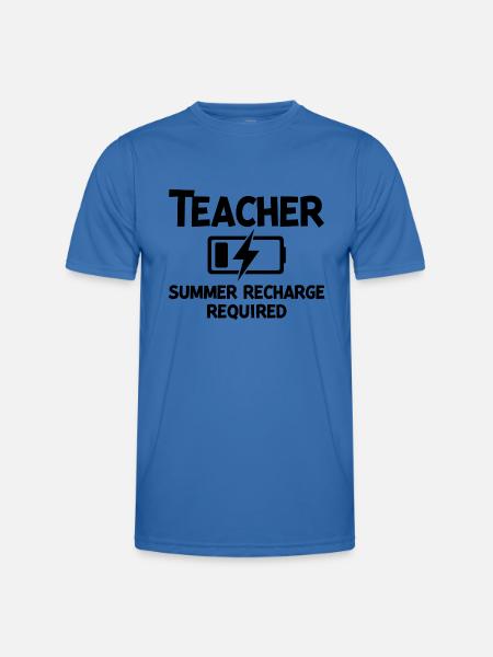 Teacher Summer Recharge Required - Men's Functional T-Shirt - royal blue
