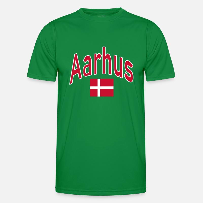 Drapeau d’Aarhus Danemark T-shirt sport Homme