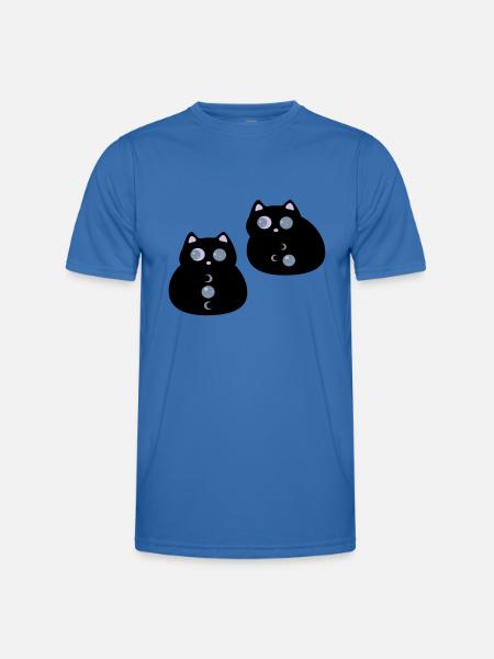Katzen mit Mondaugen - Männer Funktions-T-Shirt - Königsblau