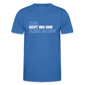 7x64 - Männer Funktions-T-Shirt - Königsblau - Vorne - AI Model Male 178 dark (178cm)