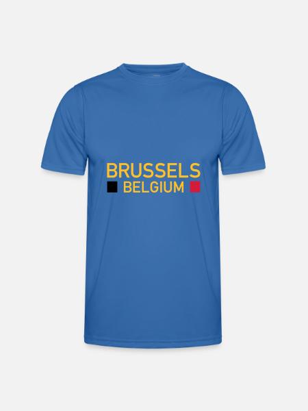Brussels, Belgium (two squares) - Men's Functional T-Shirt - royal blue