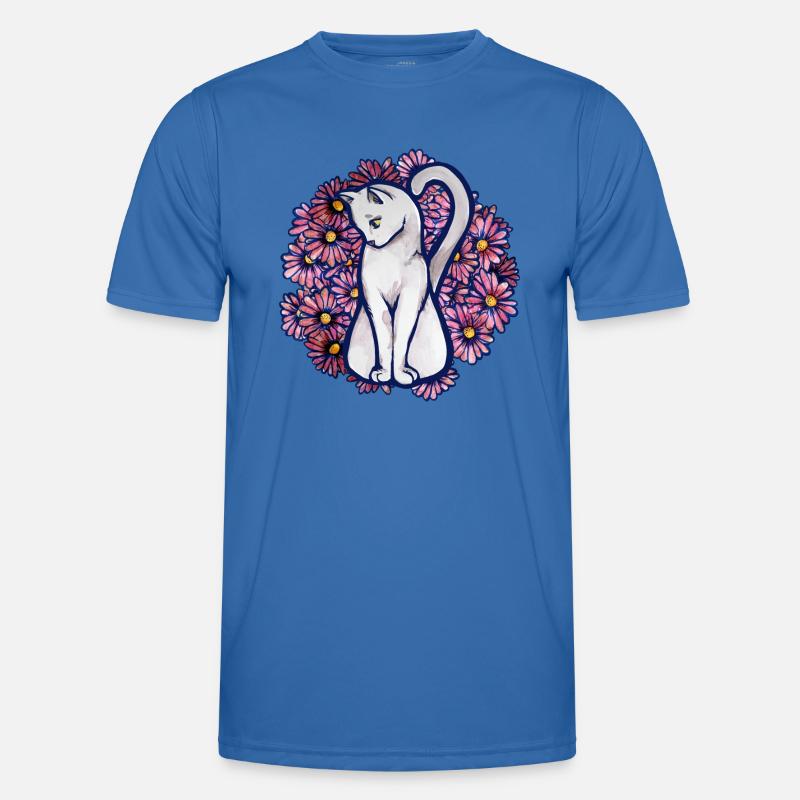 Blume Gänseblümchen Katze Männer Funktions-T-Shirt