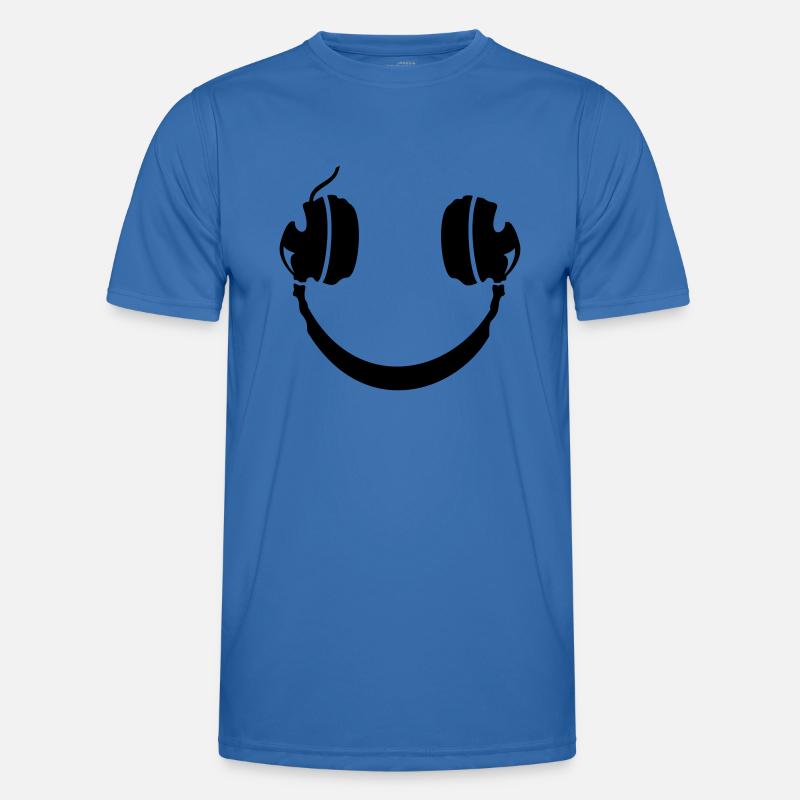 Smiley Headphone Männer Funktions-T-Shirt