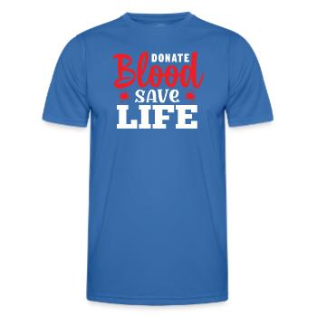 Blood donation Blood donors Blood donors - Men's Functional T-Shirt - royal blue - Front - AI Model Male 178 dark (178cm)