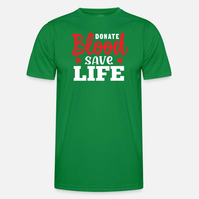 Blutspende Blutspenden Blutspender Männer Funktions-T-Shirt