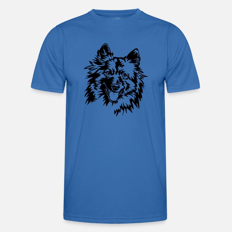 Wolfsspitz Kopf Männer Funktions-T-Shirt