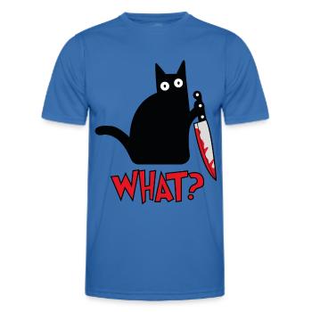 Cat What? - Men's Functional T-Shirt - royal blue - Front - AI Model Male 178 dark (178cm)