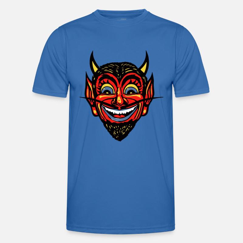 Vintage Halloween Red Devil Head Men's Functional T-Shirt