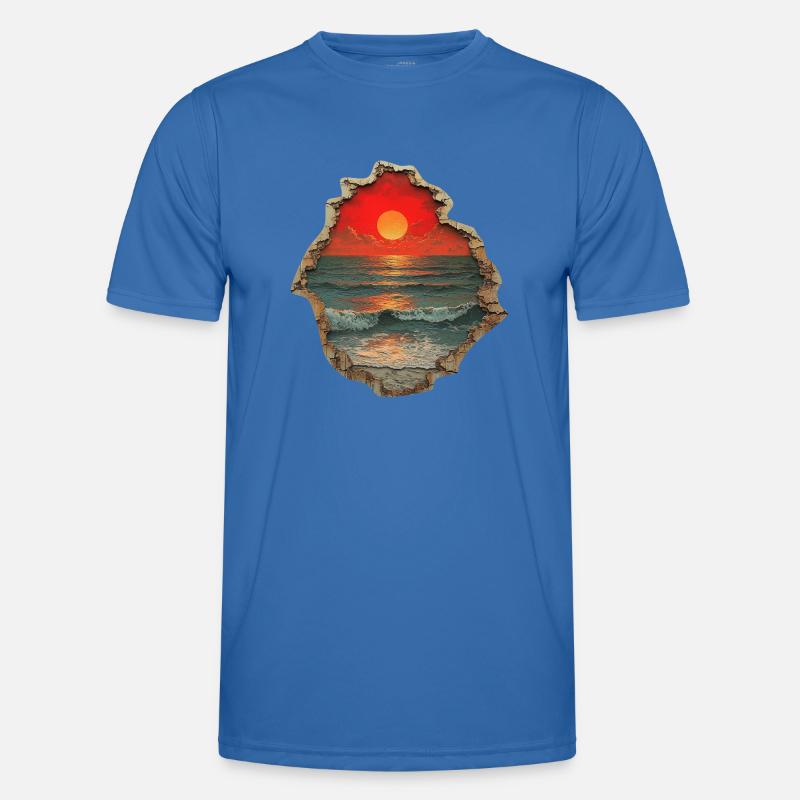 Sunset Beach Waves Men's Functional T-Shirt