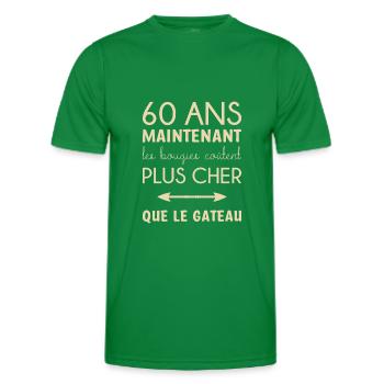 60 ans anniversaire - T-shirt sport Homme - vert - Devant - AI Model Male 178 dark (178cm)