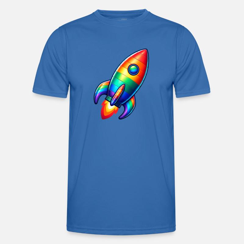 Rocket Rainbow | Rocket launch Men's Functional T-Shirt