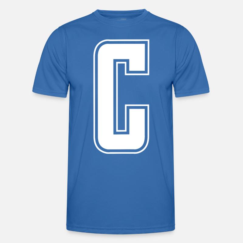 Buchstabe C Initiale Sport Cheerleading Monogram - Männer Funktions-T-Shirt - Königsblau