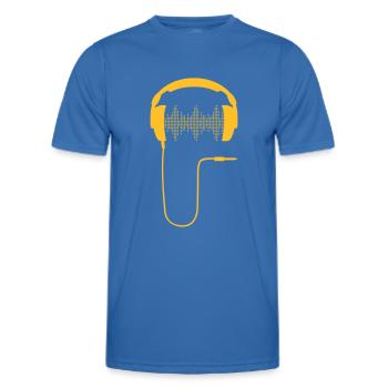 Casque DJ de son club de musique plateau Parti - T-shirt sport Homme - bleu roi - Devant - AI Model Male 178 dark (178cm)