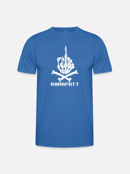 Ruhrpott one Finger - Männer Funktions-T-Shirt - Königsblau