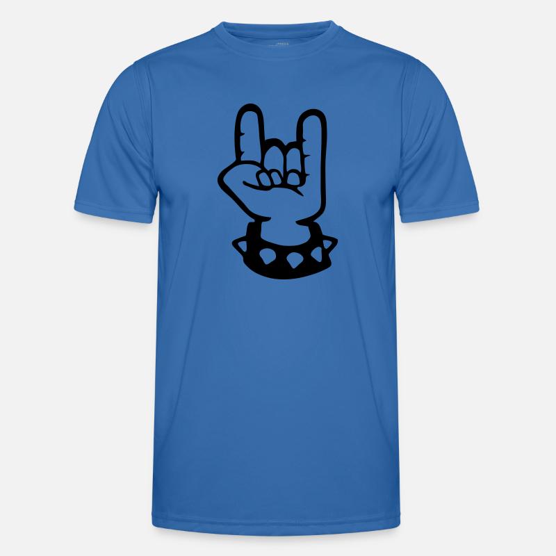 signe cornu metal fork rock hand sign devil hard T-shirt sport Homme
