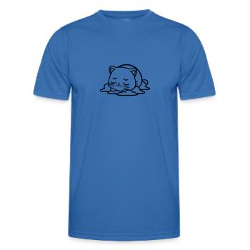 petit chat qui dort - T-shirt sport Homme - bleu roi - Devant - AI Model Male 178 dark (178cm)