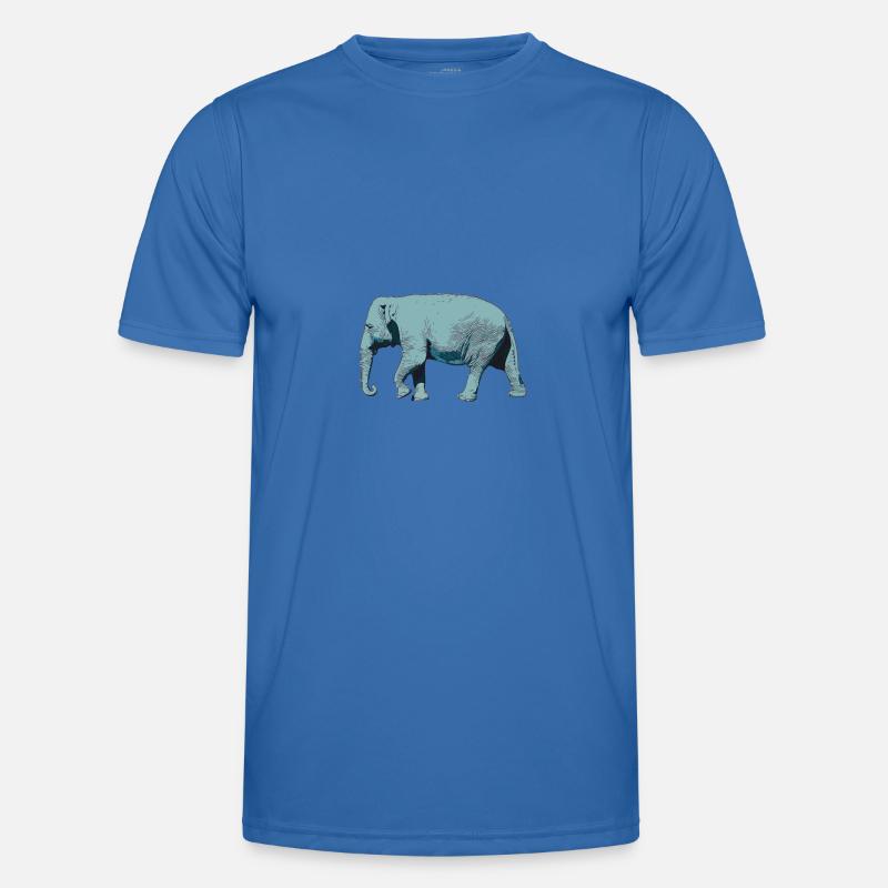 Elephant, Blue Elephant, Elephant, Pachyderm Men's Functional T-Shirt