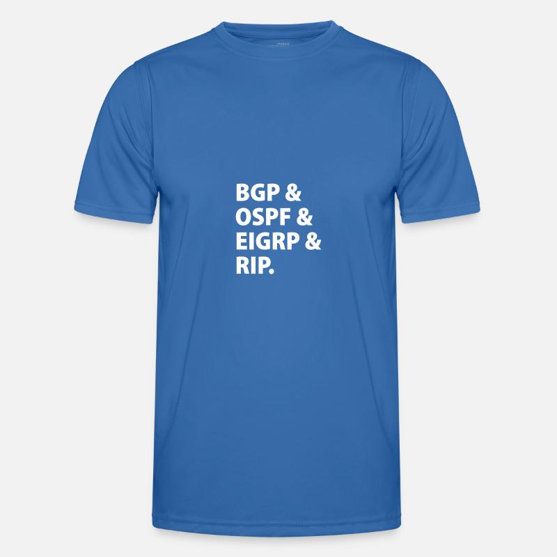 BGP & OSPF & EIGRP & RIP. - Men's Functional T-Shirt - royal blue