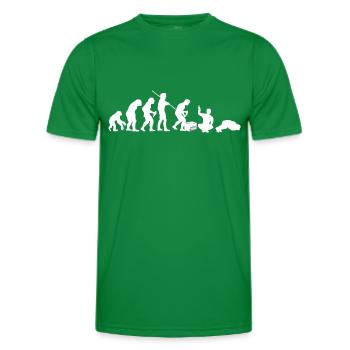 Evolution – Saufen / Party (weisser Druck) - Männer Funktions-T-Shirt - Kelly Green - Vorne - AI Model Male 178 dark (178cm)