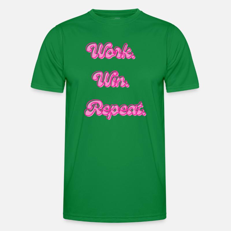Work Win Repeats Retro Neon - Men's Functional T-Shirt - kelly green
