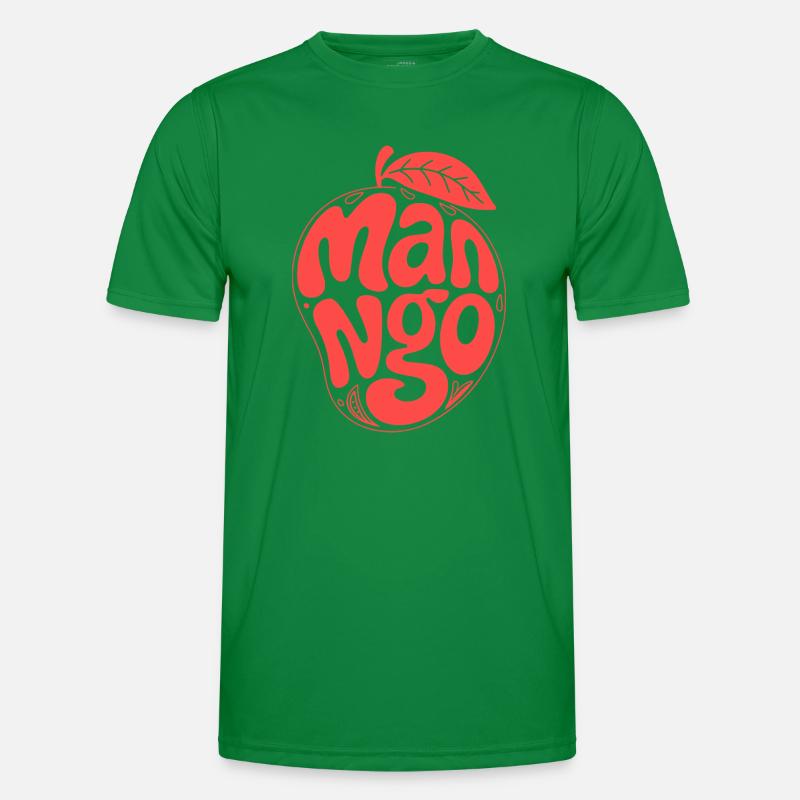 Groovy Mango Fruit Typography - Men's Functional T-Shirt - kelly green