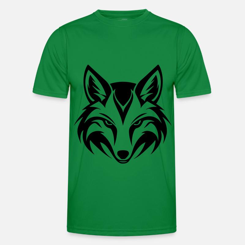 Fuchs Kopf - Männer Funktions-T-Shirt - Kelly Green