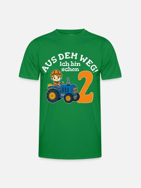 2. Geburtstag Traktor Junge - Männer Funktions-T-Shirt - Kelly Green