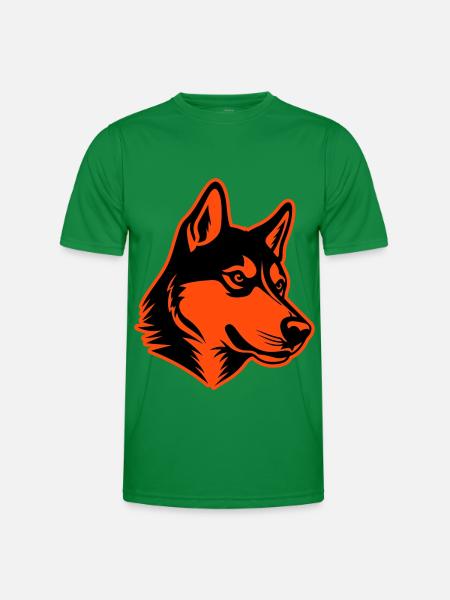 Husky Dog Head - Men's Functional T-Shirt - kelly green