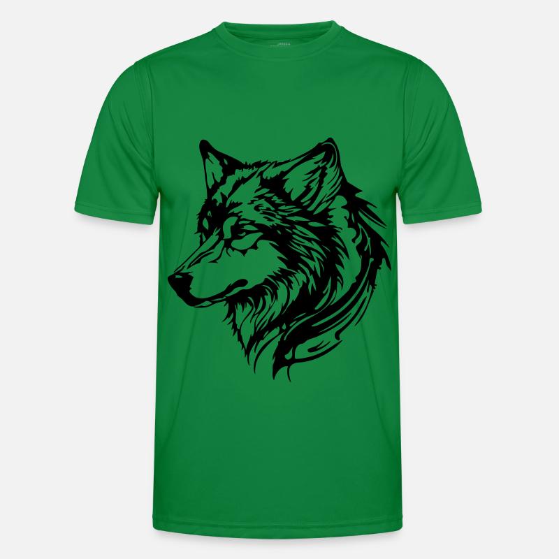 Wolf Kopf Männer Funktions-T-Shirt