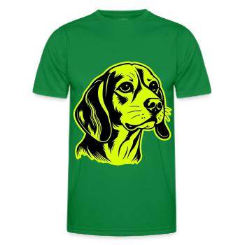 Beagle Hund Kopf - Männer Funktions-T-Shirt - Kelly Green - Vorne - AI Model Male 178 dark (178cm)