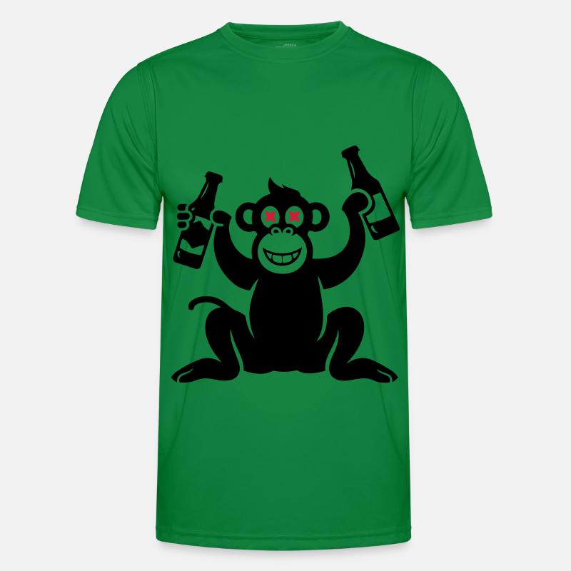Affe Bier Besoffen - Männer Funktions-T-Shirt - Kelly Green