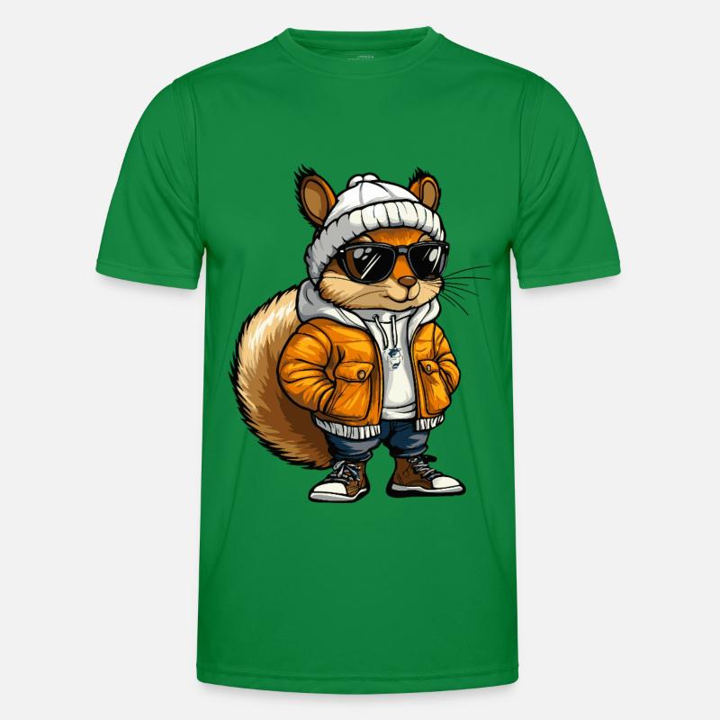 Squirrel Cool Comic - Men's Functional T-Shirt - kelly green