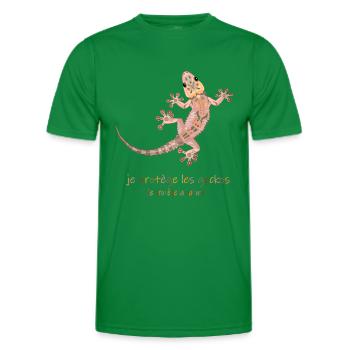gecko - T-shirt sport Homme - vert - Devant - AI Model Male 178 dark (178cm)