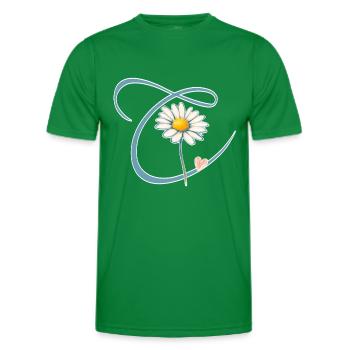 Letter C Daisy Heart - Men's Functional T-Shirt - kelly green - Front - AI Model Male 178 dark (178cm)
