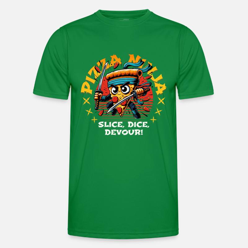 PIZZA NINJA SLICE, DICE, DEVOUR! Men's Functional T-Shirt