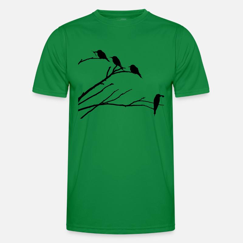 Vögel auf Ast - Männer Funktions-T-Shirt - Kelly Green