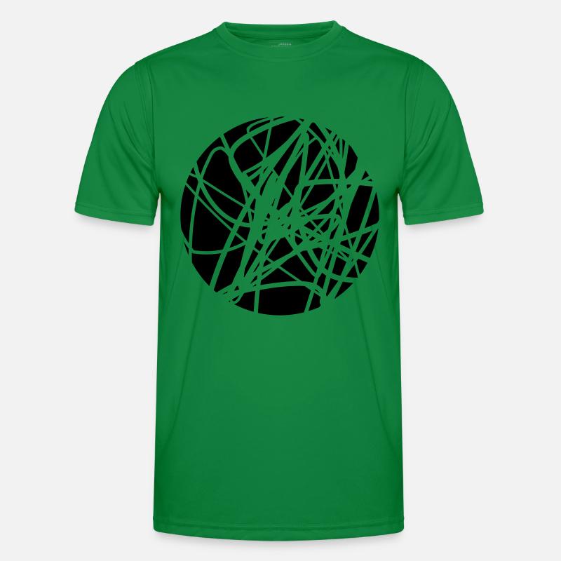 Scribbled chaotic strokes pattern - Men's Functional T-Shirt - kelly green