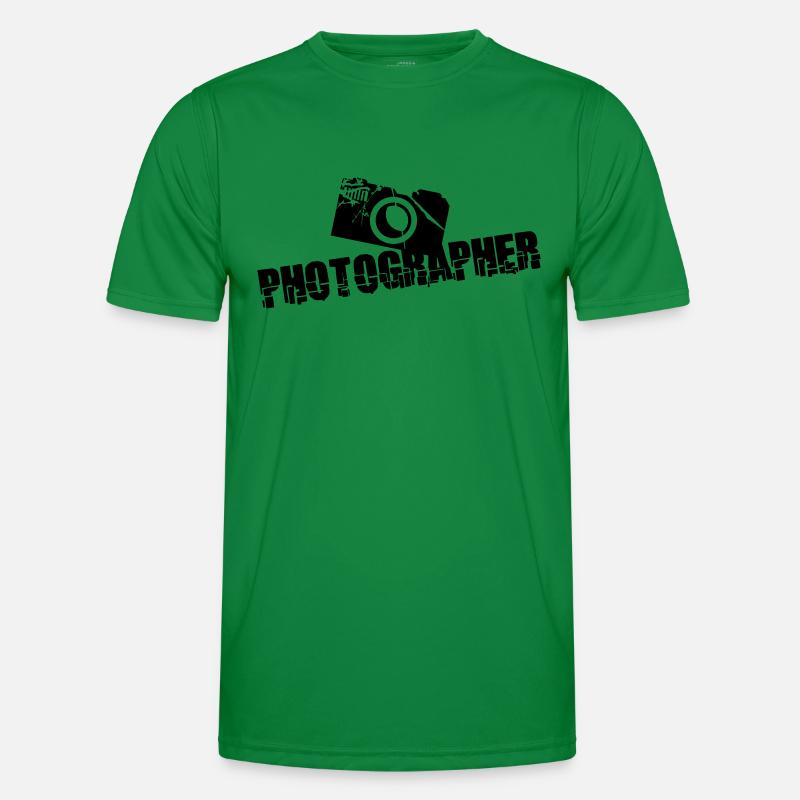 Photographer Camera Text Design - Männer Funktions-T-Shirt - Kelly Green