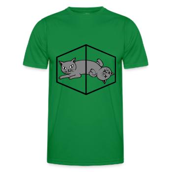 Le chat de Schrödinger - T-shirt sport Homme - vert - Devant - AI Model Male 178 dark (178cm)