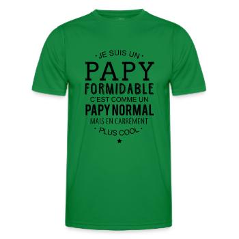 Papy formidable - T-shirt sport Homme - vert - Devant - AI Model Male 178 dark (178cm)