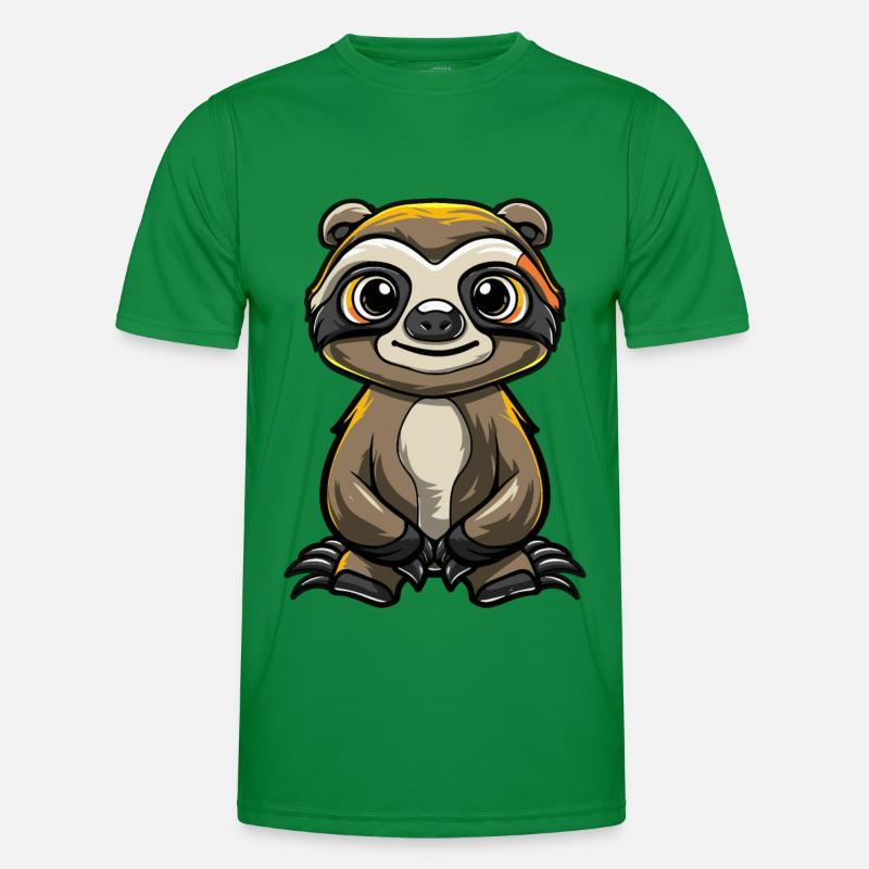 Faultier Comic - Männer Funktions-T-Shirt - Kelly Green