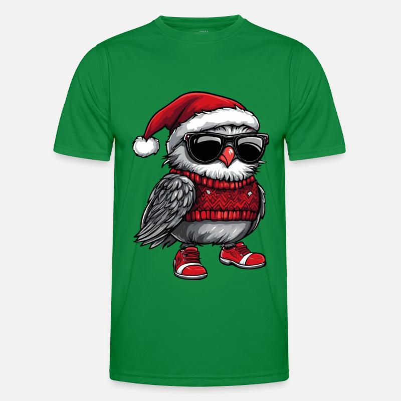Eule Weihnachten Comic Cool - Männer Funktions-T-Shirt - Kelly Green