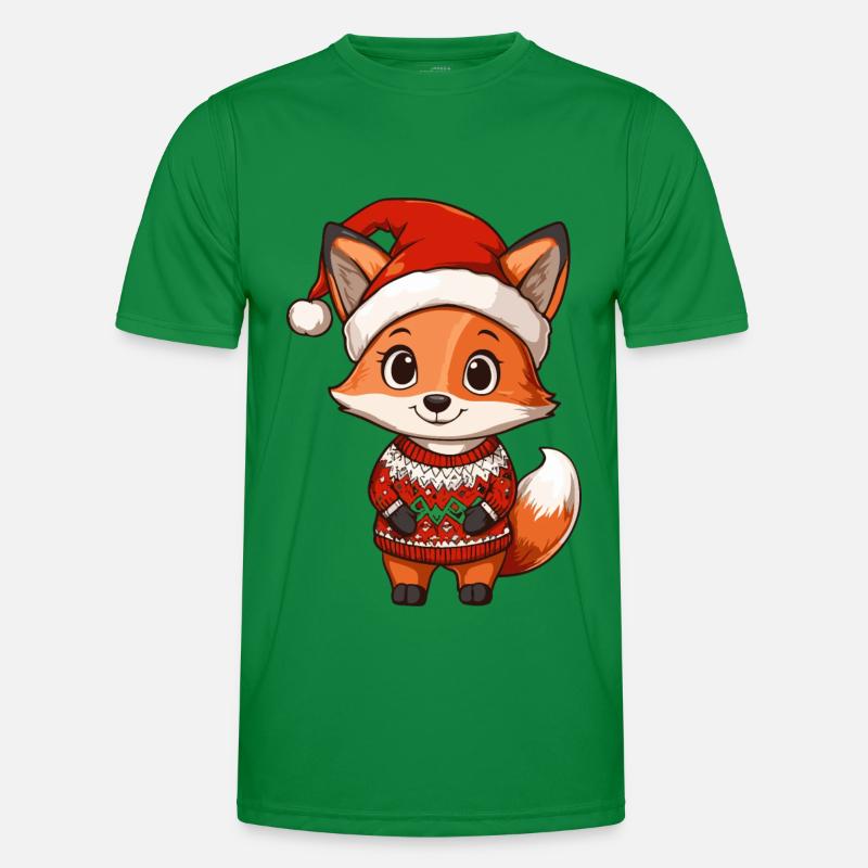 Fuchs Weihnachten Comic Männer Funktions-T-Shirt