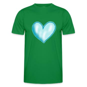 Heart blue light blue gift idea love in love - Men's Functional T-Shirt - kelly green - Front - AI Model Male 178 dark (178cm)