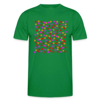 Red Orange Pink Pink Stars Gift Idea - Men's Functional T-Shirt - kelly green - Front - AI Model Male 178 dark (178cm)
